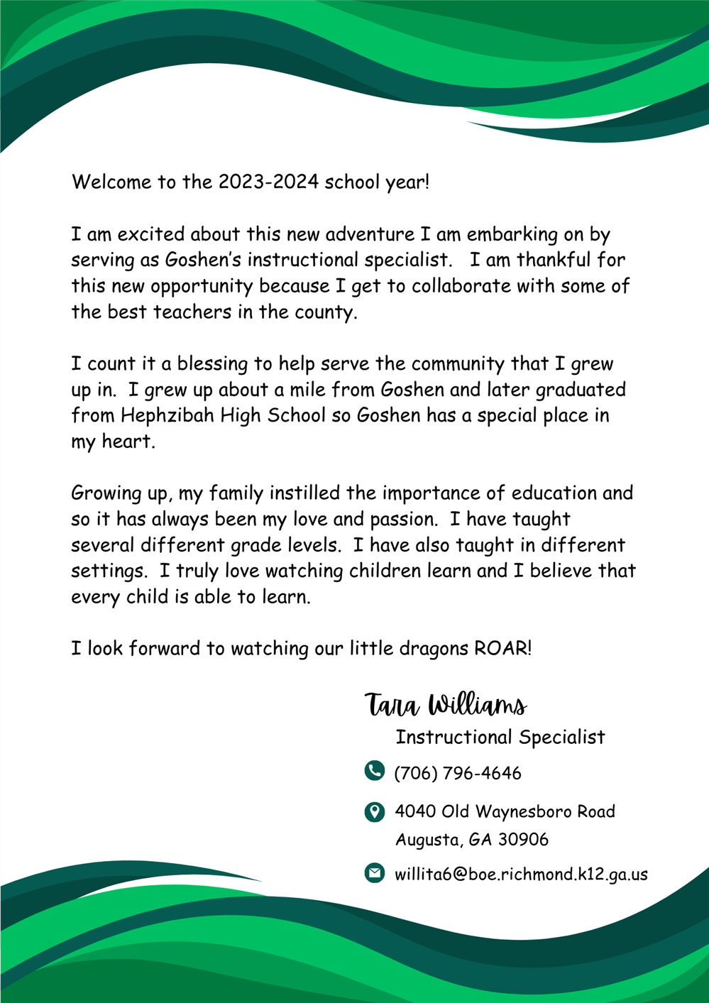 Williams IS letter
